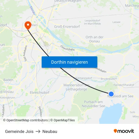 Gemeinde Jois to Neubau map