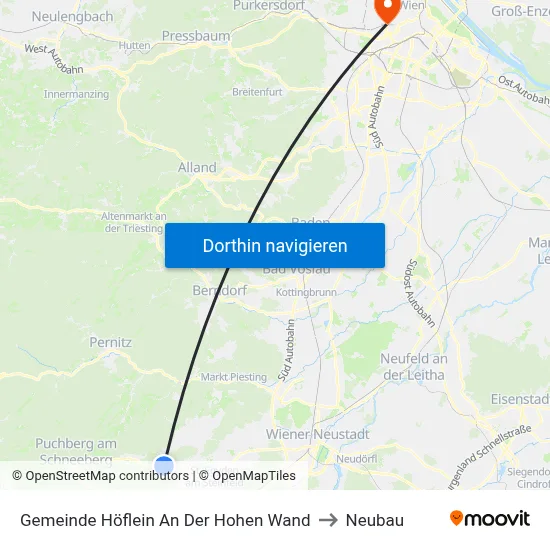 Gemeinde Höflein An Der Hohen Wand to Neubau map