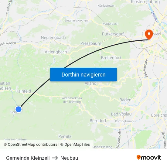 Gemeinde Kleinzell to Neubau map