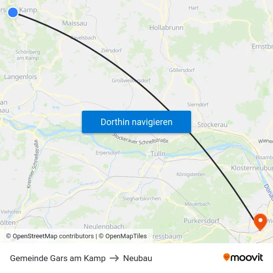 Gemeinde Gars am Kamp to Neubau map
