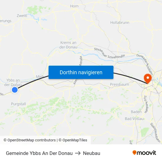 Gemeinde Ybbs An Der Donau to Neubau map