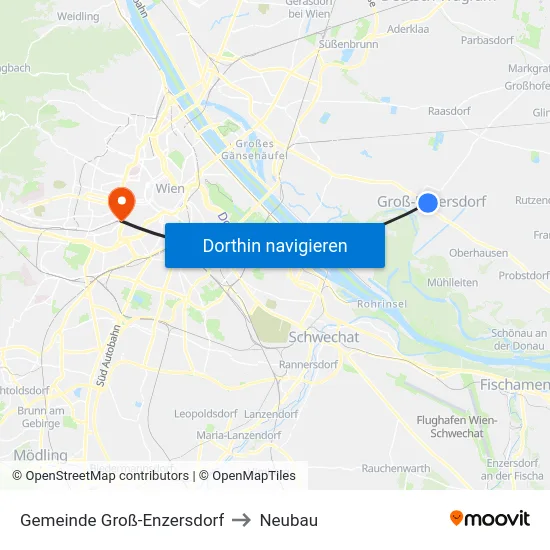 Gemeinde Groß-Enzersdorf to Neubau map