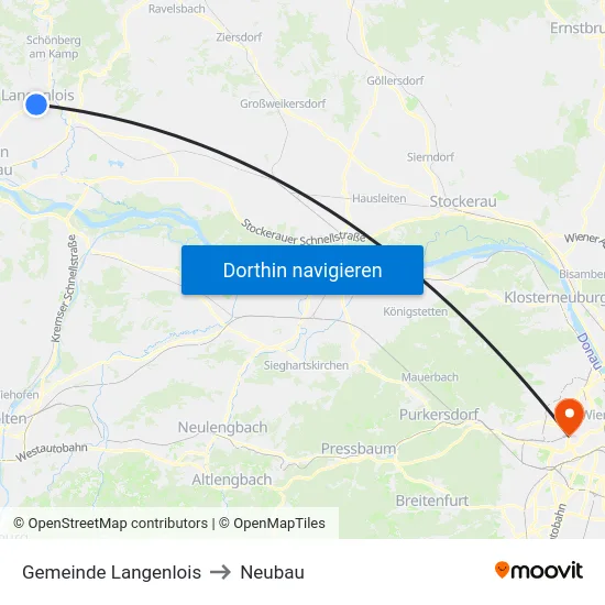 Gemeinde Langenlois to Neubau map