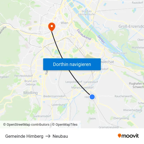 Gemeinde Himberg to Neubau map