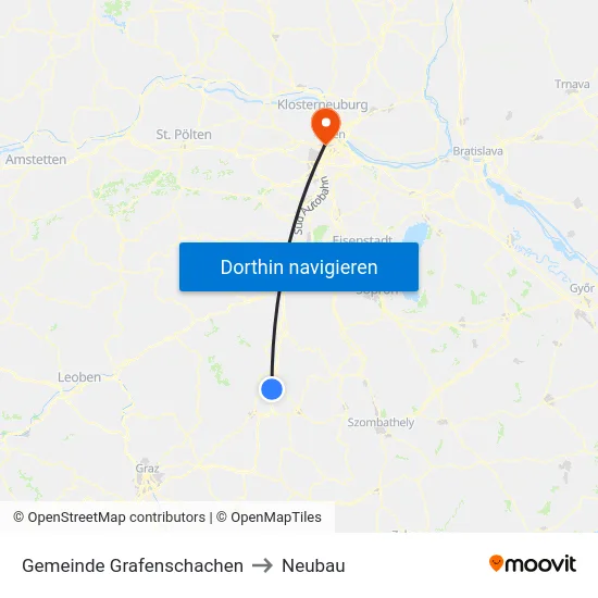 Gemeinde Grafenschachen to Neubau map