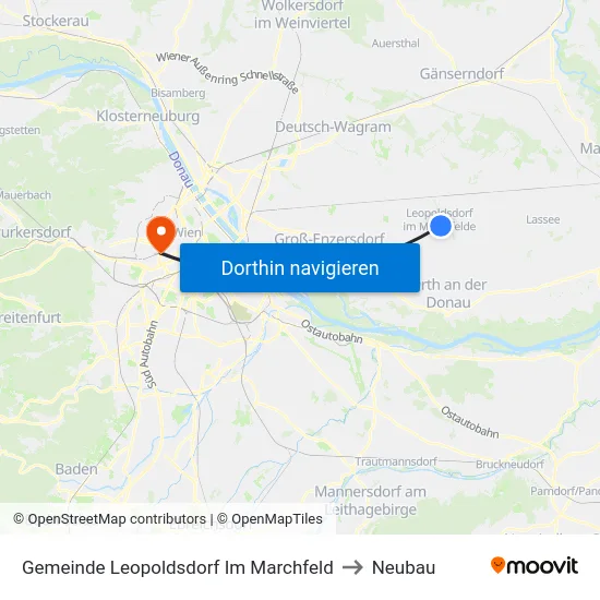 Gemeinde Leopoldsdorf Im Marchfeld to Neubau map