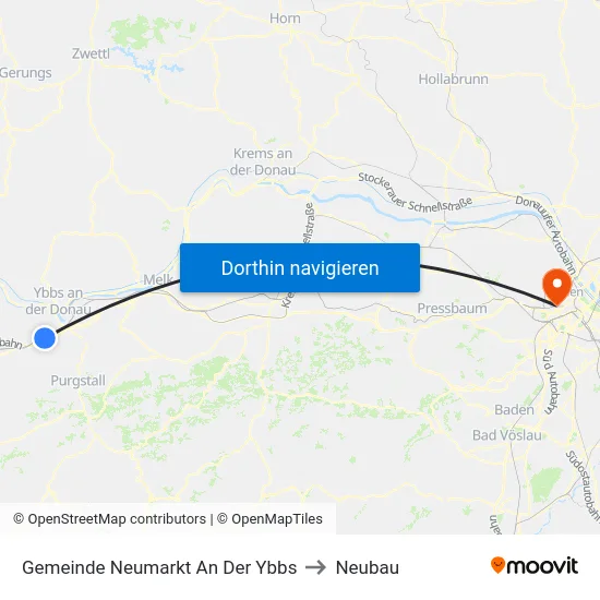 Gemeinde Neumarkt An Der Ybbs to Neubau map