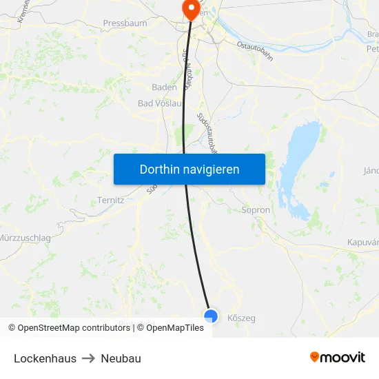 Lockenhaus to Neubau map