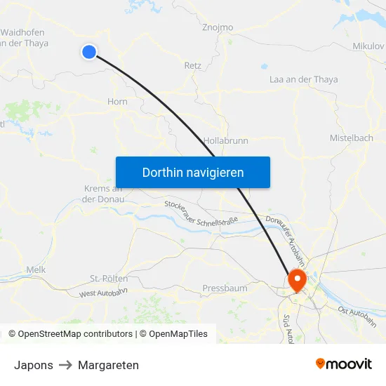 Japons to Margareten map