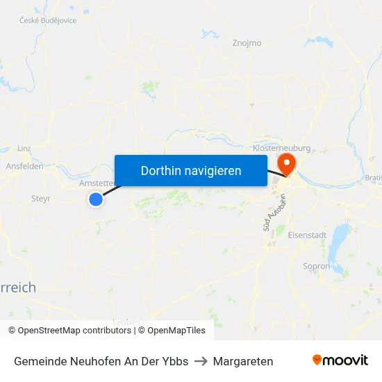 Gemeinde Neuhofen An Der Ybbs to Margareten map
