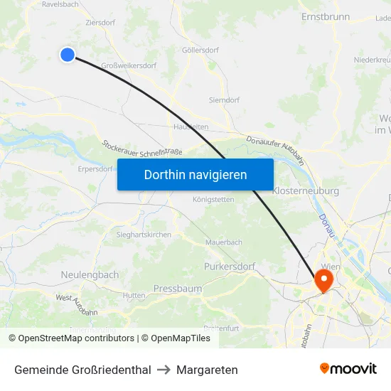 Gemeinde Großriedenthal to Margareten map