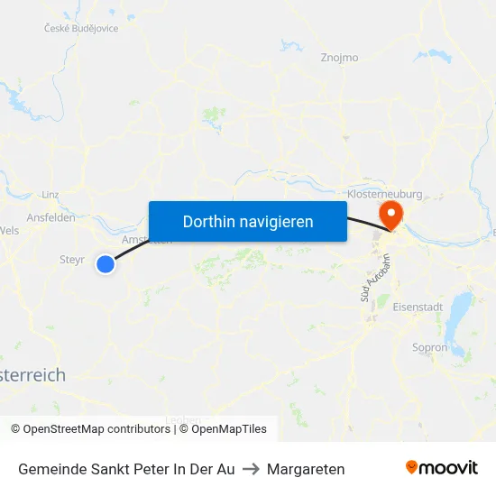 Gemeinde Sankt Peter In Der Au to Margareten map