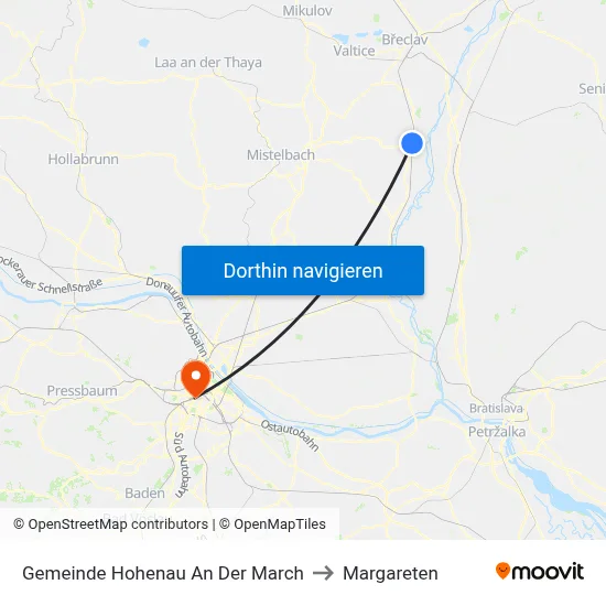 Gemeinde Hohenau An Der March to Margareten map