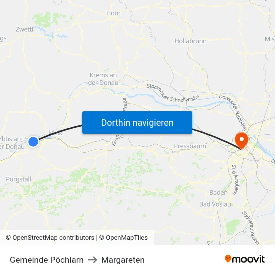 Gemeinde Pöchlarn to Margareten map