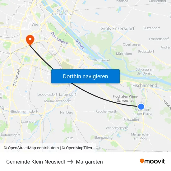 Gemeinde Klein-Neusiedl to Margareten map