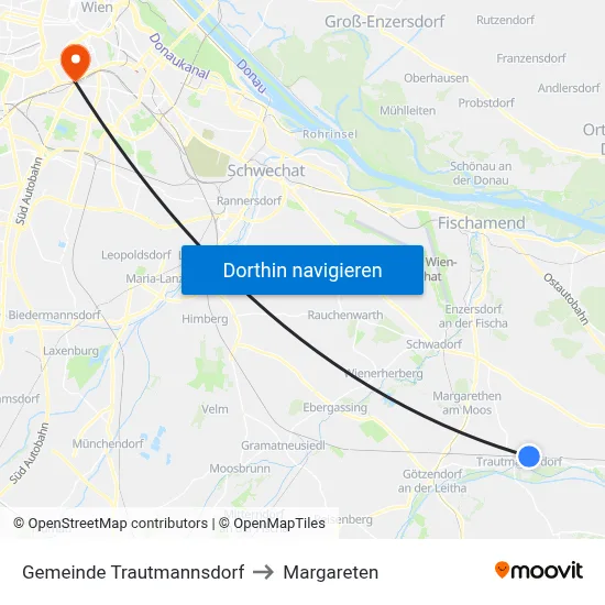 Gemeinde Trautmannsdorf to Margareten map