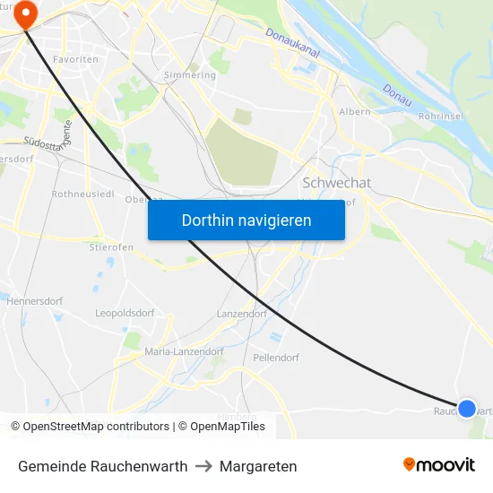 Gemeinde Rauchenwarth to Margareten map