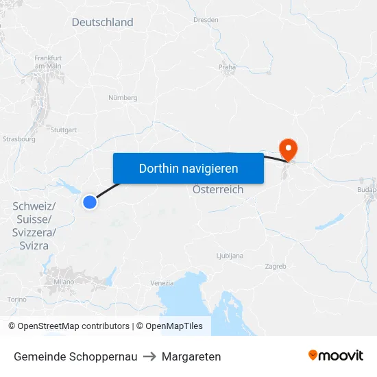 Gemeinde Schoppernau to Margareten map