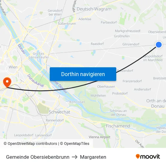 Gemeinde Obersiebenbrunn to Margareten map