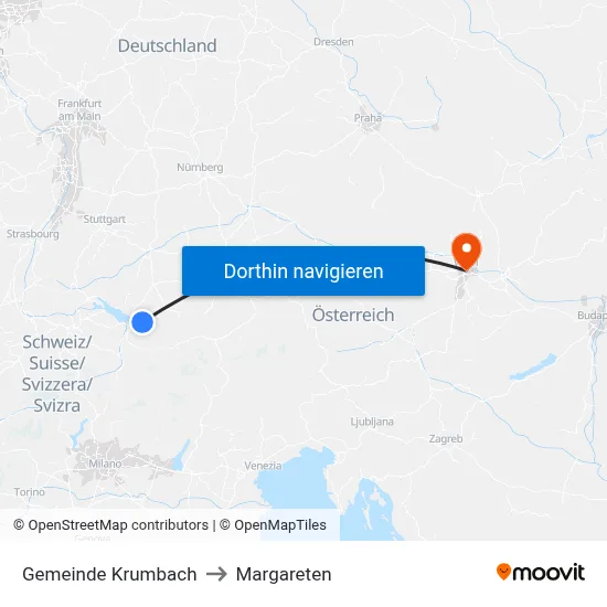Gemeinde Krumbach to Margareten map