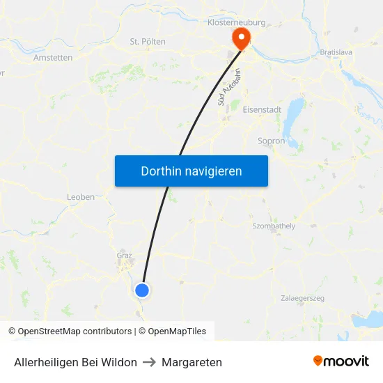 Allerheiligen Bei Wildon to Margareten map