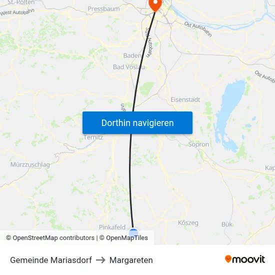 Gemeinde Mariasdorf to Margareten map
