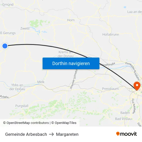 Gemeinde Arbesbach to Margareten map