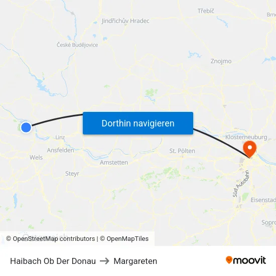 Haibach Ob Der Donau to Margareten map