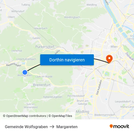 Gemeinde Wolfsgraben to Margareten map