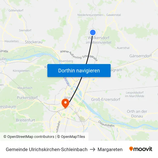 Gemeinde Ulrichskirchen-Schleinbach to Margareten map