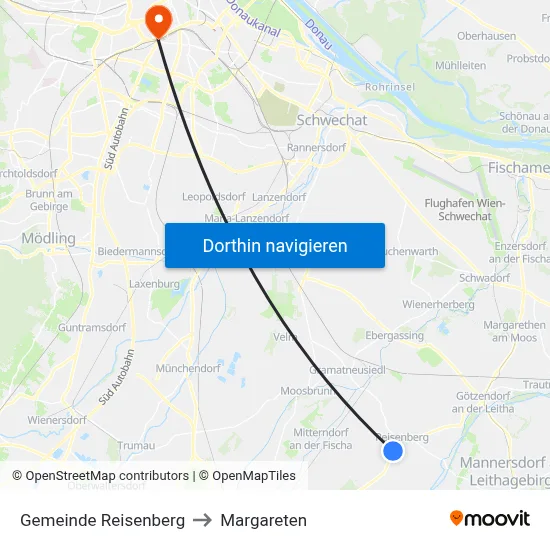 Gemeinde Reisenberg to Margareten map