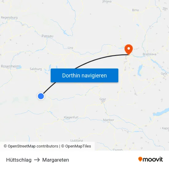 Hüttschlag to Margareten map
