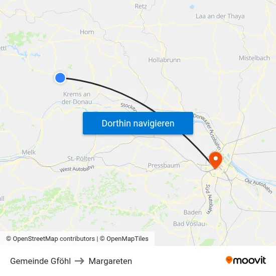Gemeinde Gföhl to Margareten map