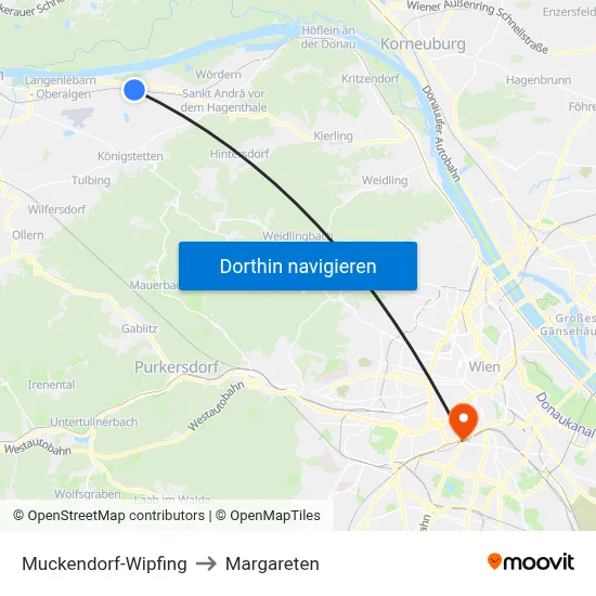 Muckendorf-Wipfing to Margareten map