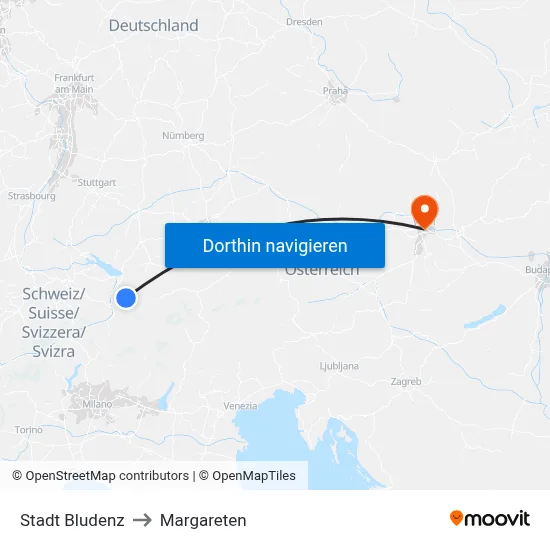 Stadt Bludenz to Margareten map