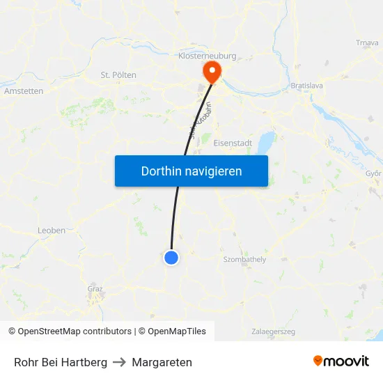 Rohr Bei Hartberg to Margareten map