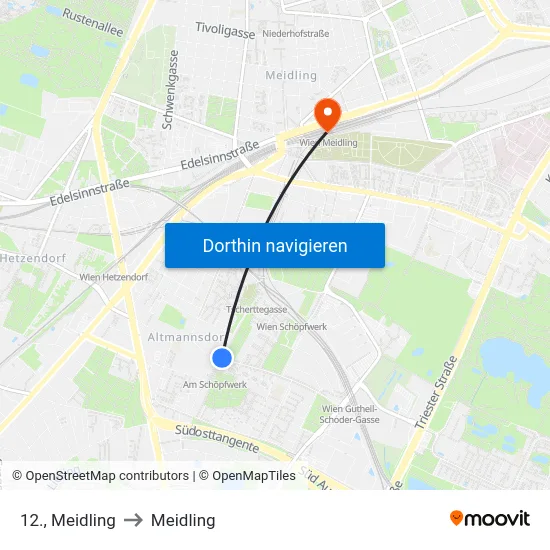 12., Meidling to Meidling map