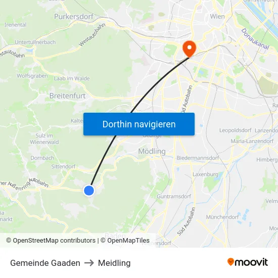 Gemeinde Gaaden to Meidling map