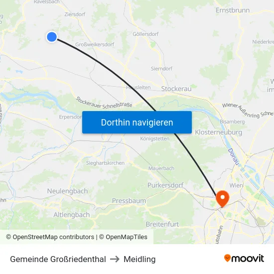 Gemeinde Großriedenthal to Meidling map