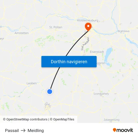 Passail to Meidling map