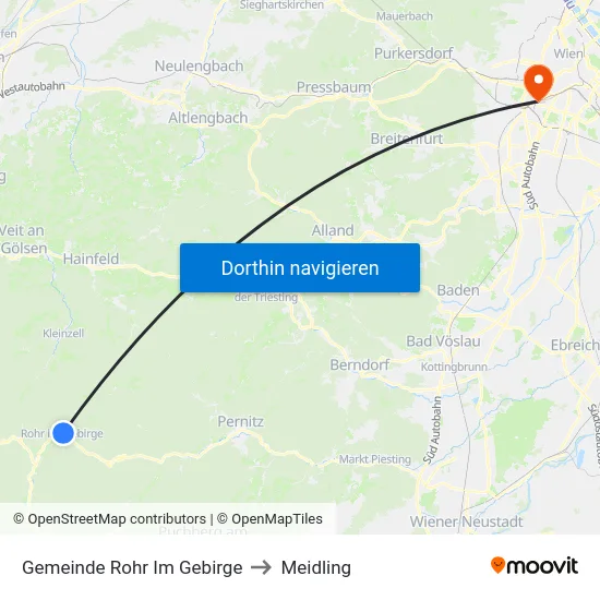 Gemeinde Rohr Im Gebirge to Meidling map