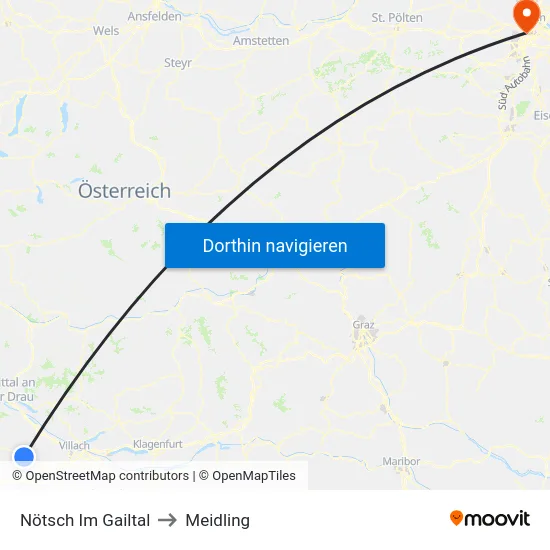 Nötsch Im Gailtal to Meidling map