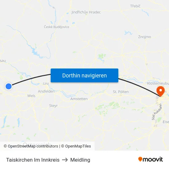 Taiskirchen Im Innkreis to Meidling map