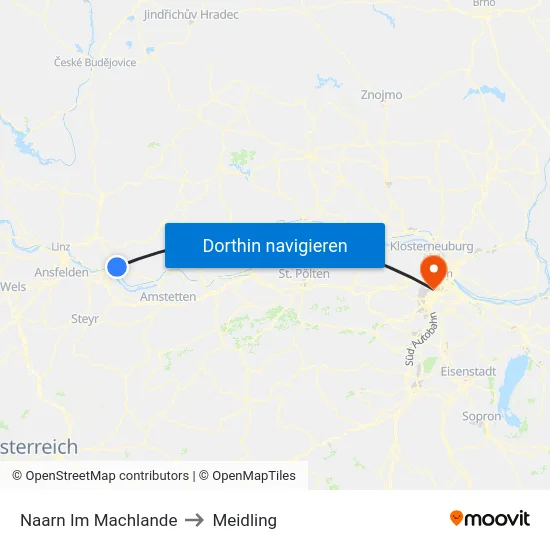 Naarn Im Machlande to Meidling map