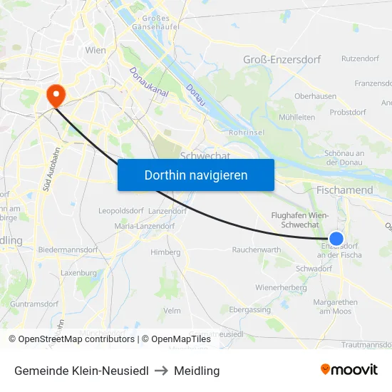 Gemeinde Klein-Neusiedl to Meidling map