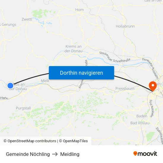 Gemeinde Nöchling to Meidling map