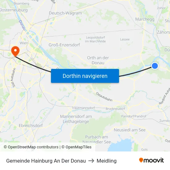 Gemeinde Hainburg An Der Donau to Meidling map