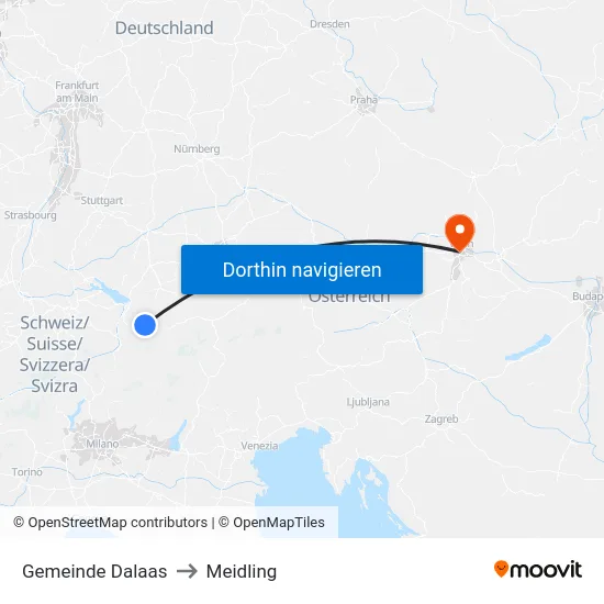 Gemeinde Dalaas to Meidling map