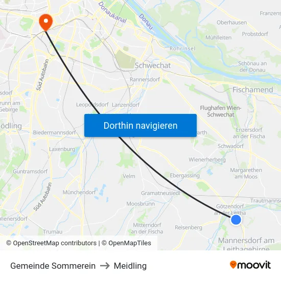 Gemeinde Sommerein to Meidling map