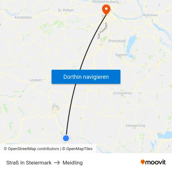 Straß In Steiermark to Meidling map